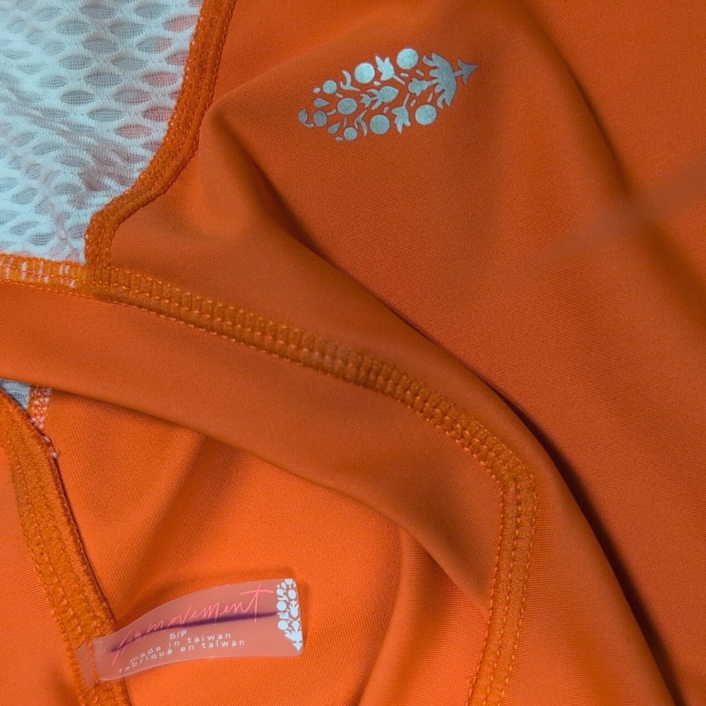 FP Movement - Cropped Mesh Orange And White Athletic Top - Picture 2 of 4